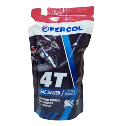 ACEITE FERCOL 4T 20W50 MINERAL ECOPACK 900CC (CAJA DE 16 UNIDADES)