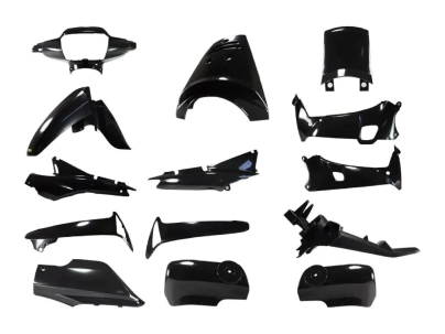KIT PLASTICOS HONDA WAVE 2010 NEGRO 14P FLEX