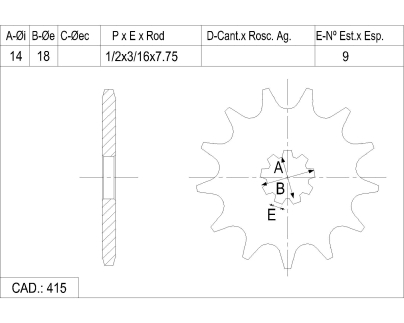 PIÑON CATALANO HERO PUCH CAD 415 Z 13