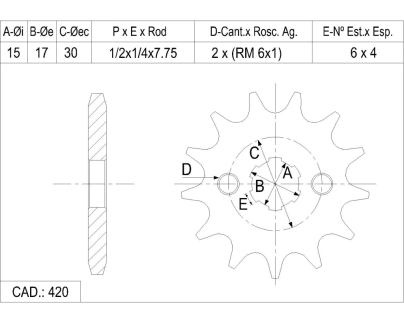 PI&Ntilde;ON CATALANO HONDA 90 C ECO.POWER CAD 420 Z 14