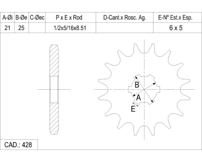 PI&Ntilde;ON CATALANO JAWA 350 CAD 428 Z 17