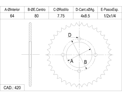 CORONA CATALANO GILERA 110 GLA CAD 420 Z 42