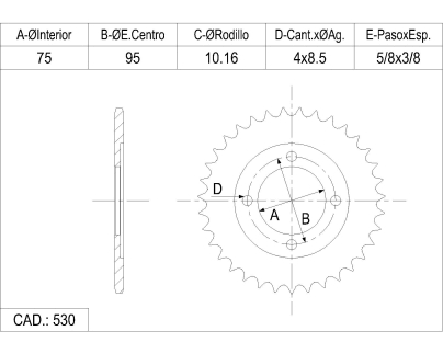 CORONA CATALANO GILERA 250 (CUATRI) CAD 530 Z 38