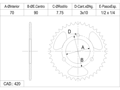 CORONA CATALANO HONDA 50 MBS CAD 420 Z 40