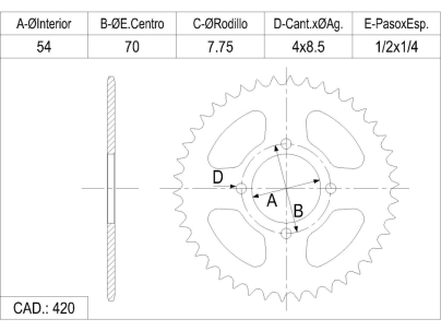 CORONA CATALANO HONDA 90 C CAD 420 Z 36