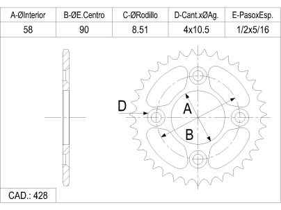 CORONA CATALANO HONDA 90 CUB CAD 428 Z 35