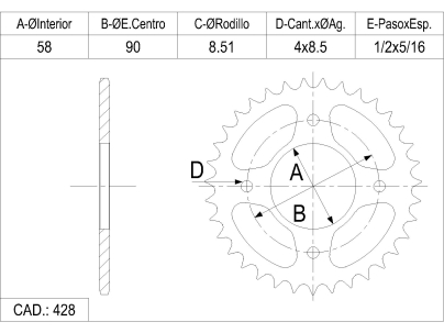 CORONA CATALANO HONDA 100 BIZ CAD 428 Z 35