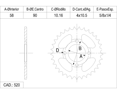 CORONA CATALANO HONDA 250  NIGHT HAWK ARG CAD 520 Z 35