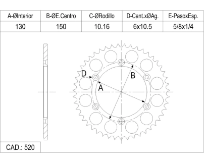 CORONA CATALANO HONDA 250 XR CAD 520 Z 47