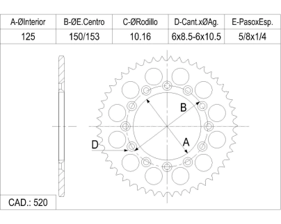 CORONA CATALANO HONDA 250/500/600/XR CAD 520 Z 47 