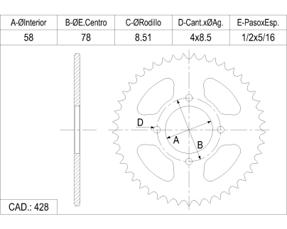 CORONA CATALANO HYOSUNG 125 CAD 428 Z 45