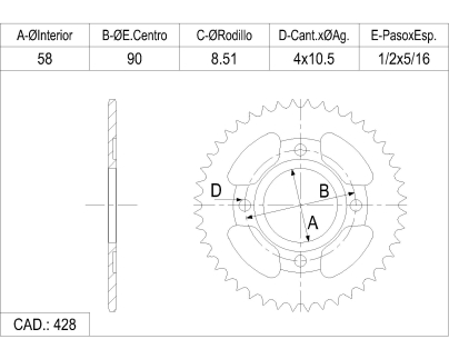 CORONA CATALANO MOTOMEL 200 DAKAR CAD 428 Z 50
