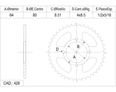 CORONA CATALANO YAMAHA 100 CRYPTON CAD 428 Z 37 