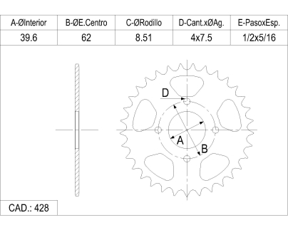 CORONA CATALANO ZANELLA 50 NF AUT. 4T CAD 428 Z 53