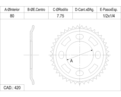CORONA CATALANO ZANELLA 100/125 M/V BOMBE CAD 420 Z 41