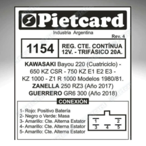 1165 Regulador Cte. Contínua 12V. Trifásico 20A.
