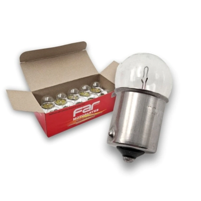 LAMPARA GIRO BA15S 12V-10W C/METAL CRISTAL 