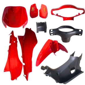 KIT DE PLASTICOS PARA GUERRERO TRIP ROJO / SMASH 110cc  (12 PCS)