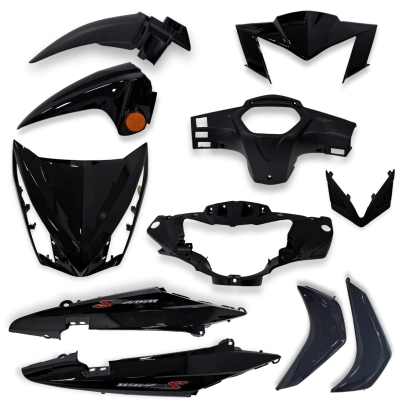KIT DE PLASTICOS NEGROS WAVE S (11P)