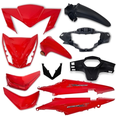 KIT DE PLASTICOS ROJO WAVE S (11P)