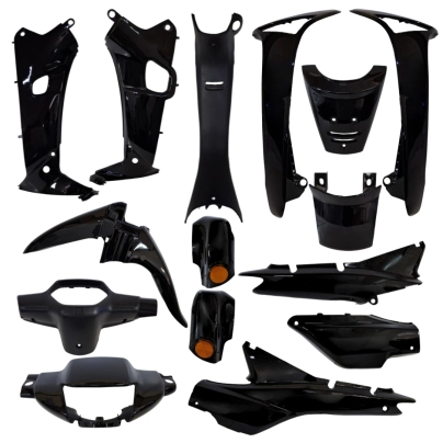 KIT DE PLASTICOS NEGROS HONDA WAVE NF 17 PIEZAS