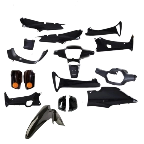 KIT DE PLASTICOS NEGROS HONDA WAVE NF 17 PIEZAS