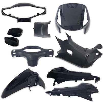 KIT PLASTICOS OKINOI- KELLER- BRAVA 110 -10PCS NEGRO