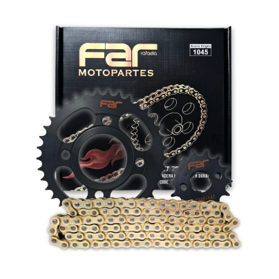 KIT TRANSMISION RX 38/14 428H-118 NEGRO CON CADENA DORADA
