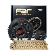 KIT TRANSMISION RX 38/14 428H-118 NEGRO CON CADENA DORADA
