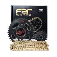 KIT TRANSMISION RX 38/14 428H-118 NEGRO CON CADENA DORADA
