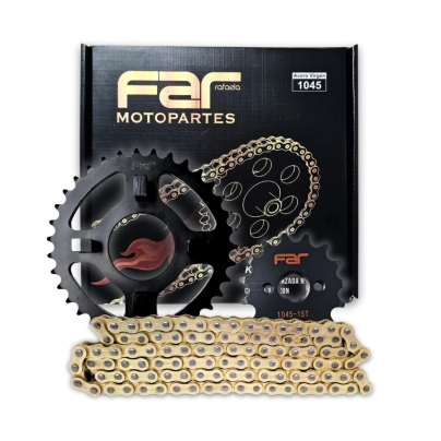 KIT TRANSMISION DAX 35/15 NEGRO CON CADENA DORADA