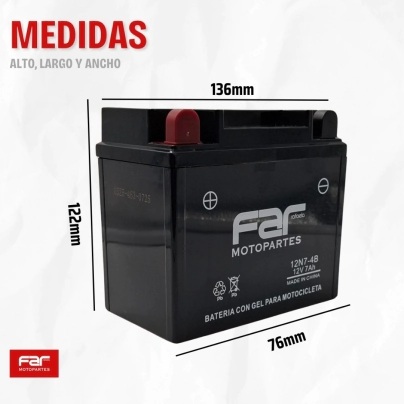 BATER&Iacute;A GEL 12N7-4B  (Suzuki EN 125/ GN 125)