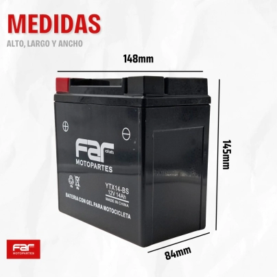 BATER&Iacute;A GEL YTX 14-BS