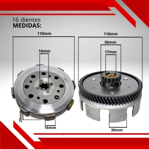 EMBRAGUE COMPLETO YBR 125 (4 DISCOS).
