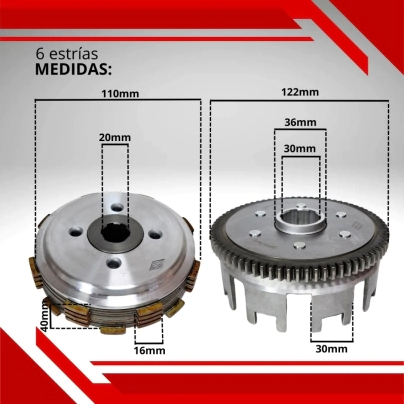 EMBRAGUE COMPLETO CG 125/ ZANELLA RX 150 (5 DISCOS)