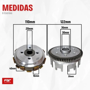 EMBRAGUE COMPLETO CG 125/ ZANELLA RX 150 (5 DISCOS)
