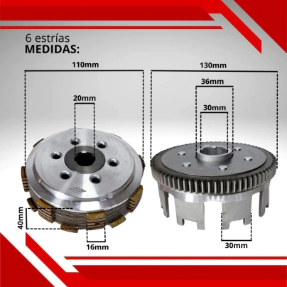 EMBRAGUE COMPLETO MOTOMEL DAKAR/ SKUA 200 (ROD 35MM)
