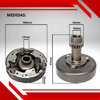 EMBRAGUE COMPLETO + CAMPANA SMASH 110