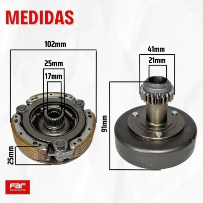 EMBRAGUE COMPLETO + CAMPANA BIZ 125