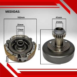 EMBRAGUE COMPLETO + CAMPANA BIZ 125