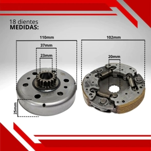 EMBRAGUE COMPLETO + CAMPANA CRYPTON 105