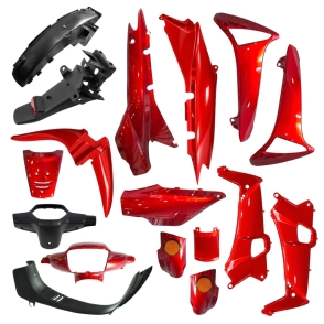 KIT DE PLASTICOS ROJO HONDA WAVE NF100 - 15 PIEZAS
